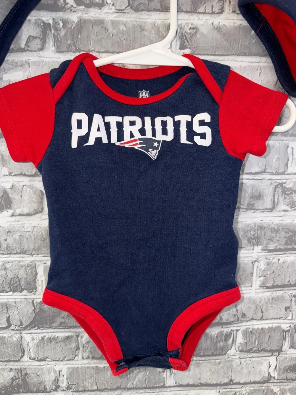 NFL New England Patriots Baby Bodysuit 3-Pack — Red, Navy, Gray